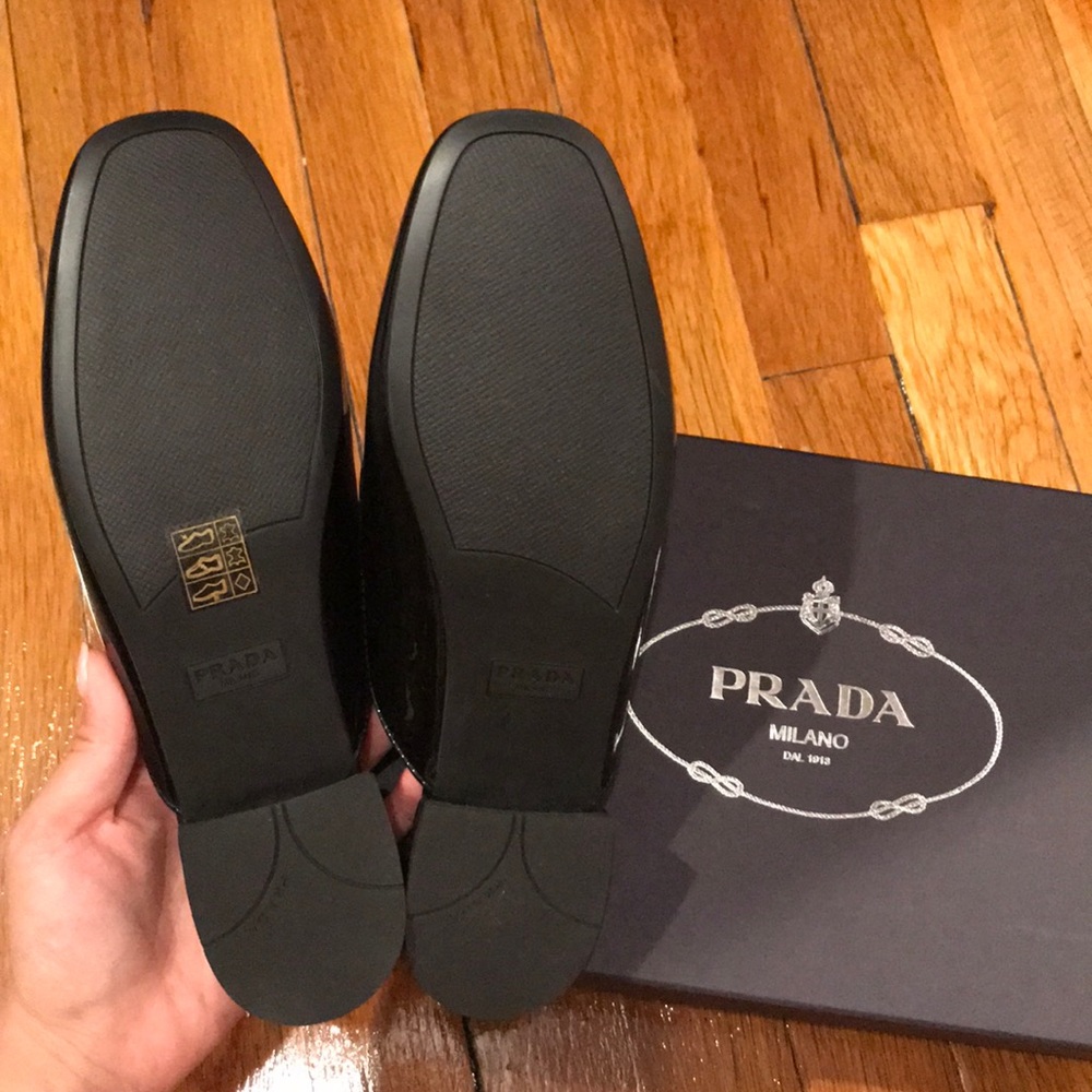 Prada logo slide black mules 36.5 - Picture 4 of 6